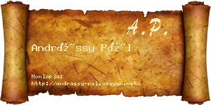 Andrássy Pál névjegykártya