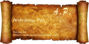 Andrássy Pál névjegykártya
