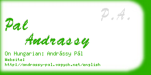 pal andrassy business card